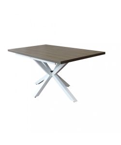 Cosma Tavolo Allungabile Grigio Effetto Cemento 160/200 x 90 cm Bianco