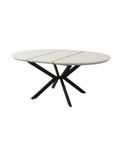 Cosma Tavolo Rotondo Allungabile Bianco Effetto Legno 120/160 cm