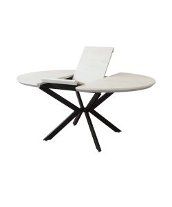 Cosma Tavolo Rotondo Allungabile Bianco Effetto Legno 120/160 cm