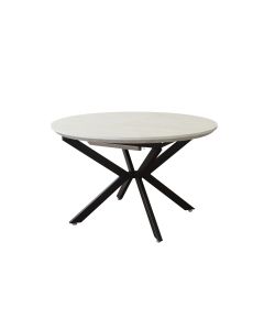 Cosma Tavolo Rotondo Allungabile Bianco Effetto Legno 120/160 cm