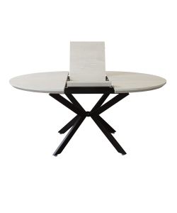 Cosma Tavolo Rotondo Allungabile Bianco Effetto Legno 120/160 cm
