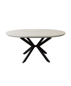 Cosma Tavolo Rotondo Allungabile Bianco Effetto Legno 120/160 cm