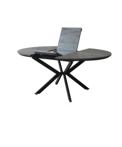 Cosma Tavolo Rotondo Allungabile Antracite Effetto Legno 120/160 cm