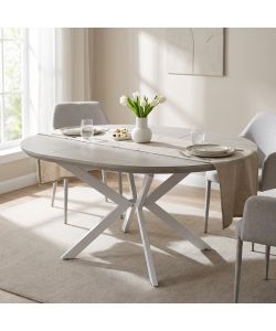 Cosma Tavolo Rotondo Allungabile Bianco Effetto Legno 120/160 cm