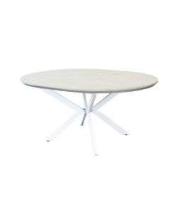 Cosma Tavolo Rotondo Allungabile Bianco Effetto Legno 120/160 cm