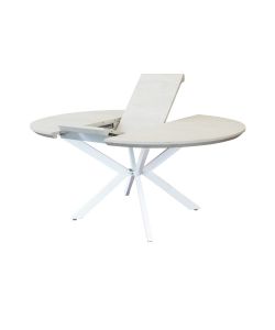 Cosma Tavolo Rotondo Allungabile Bianco Effetto Legno 120/160 cm