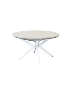 Cosma Tavolo Rotondo Allungabile Bianco Effetto Legno 120/160 cm