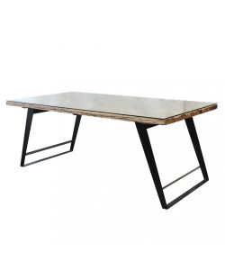 Cosma Tavolo Rettangolare 200x100 cm Legno e Vetro Naturale Moderno