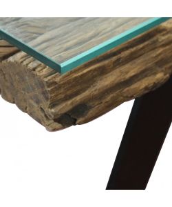 Cosma Tavolo Rettangolare 200x100 cm Legno e Vetro Naturale Moderno