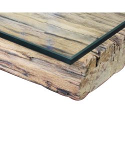 Cosma Tavolo Rettangolare 200x100 cm Legno e Vetro Naturale Moderno