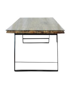 Cosma Tavolo Rettangolare 200x100 cm Legno e Vetro Naturale Moderno