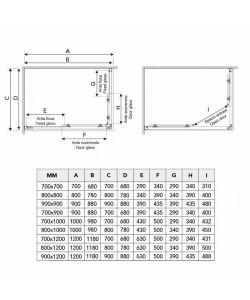 Ferrara Box Doccia Quadrato 70x70 cm Vetro Temperato Cromato Trasparente