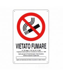 Cartello Vietato Fumare Dl 20X 30 Alluminio