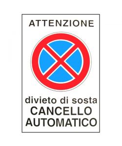 Cartello Cancello Automatico 20X 30 Alluminio