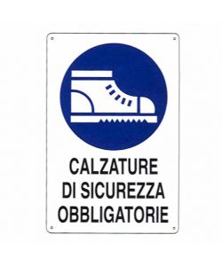 Cartello Calzature Sicurezza 20X 30 Alluminio