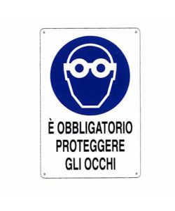 Cartello Protezione Occhi 20X 30 Alluminio