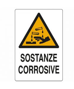 Cartello Sostanze Corrosive 20X 30 Alluminio