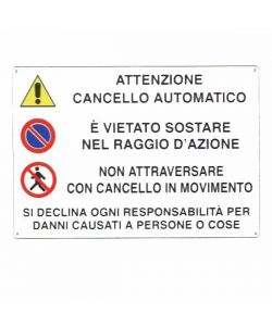 Cartello Cancello Automatico 30X 20 Alluminio