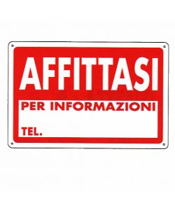 Cartello Affittasi 30X 20 Plastica