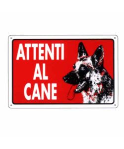 Cartello Attenti Al Cane 30X 20 Plastica