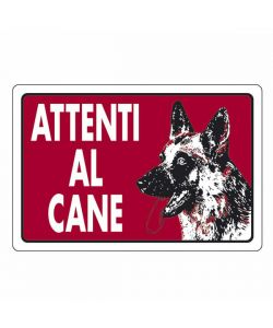 Cartello Attenti Al Cane 30X 20 Alluminio