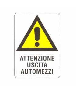 Cartello Uscita Automezzi 48X 68 Plastica