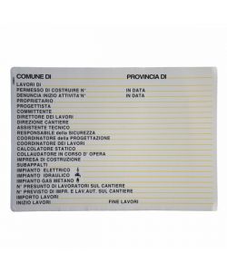 Cartello Concessione Edilizia 98X 68 Plastica