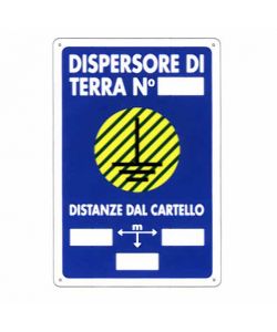 Cartello Dispersore Di Terra 20X 30 Plastica