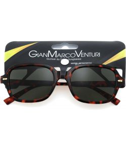 Gianmarco Venturi Occhiali da Sole Unisex Tartaruga Lenti Verdi 55 mm