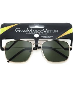 Gianmarco Venturi Occhiali da Sole 380 Oro - Lenti Verdi Unisex 56 mm