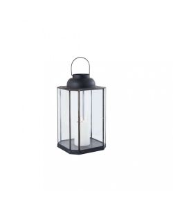 Cosma Lanterna Grande Antracite in Acciaio e Vetro 27x27x61,5 cm