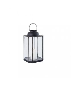 Cosma Lanterna Grande Antracite in Acciaio e Vetro 27x27x61,5 cm