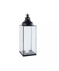 Cosma Lanterna Grande Antracite in Acciaio e Vetro 29x29x89 cm