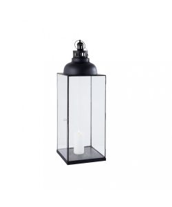 Cosma Lanterna Grande Antracite in Acciaio e Vetro 29x29x89 cm