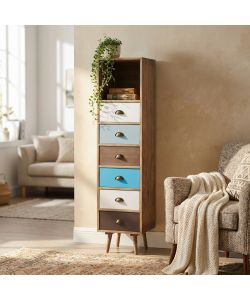 Cosma Mobiletto Orleans in legno multicolore 6 cassetti 40x36,5x144h