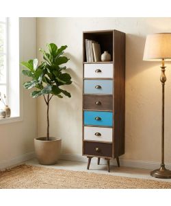 Cosma Mobiletto Orleans in legno multicolore 6 cassetti 40x36,5x144h