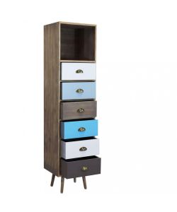 Cosma Mobiletto Orleans in legno multicolore 6 cassetti 40x36,5x144h