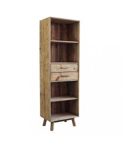 Cosma Libreria Collin - 2 cassetti 4 ripiani in pino riciclato marrone 60x40x190 cm
