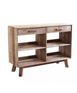 Cosma Mobile Soggiorno Basso Marrone in Pino Riciclato 117,8x40x85 cm