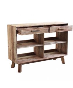 Cosma Mobile Soggiorno Basso Marrone in Pino Riciclato 117,8x40x85 cm