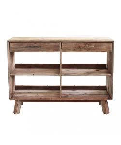Cosma Mobile Soggiorno Basso Marrone in Pino Riciclato 117,8x40x85 cm