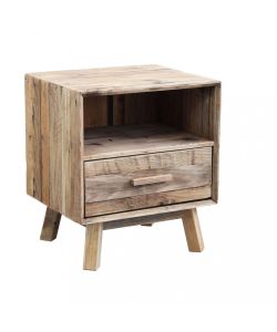 Cosma Comodino Fabian in Pino Riciclato Marrone 55x45x62 cm