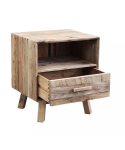 Cosma Comodino Fabian in Pino Riciclato Marrone 55x45x62 cm