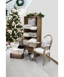 Cosma Libreria Rustica 3 Ripiani 2 Cassetti Pino Marrone 60x40x160 cm