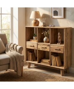 Cosma Mobile Maximillian 6 ripiani Pino riciclato Marrone 120x40x110 cm