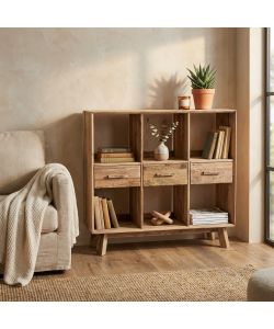 Cosma Mobile Maximillian 6 ripiani Pino riciclato Marrone 120x40x110 cm