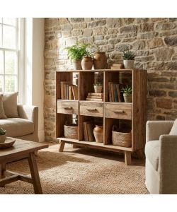 Cosma Mobile Maximillian 6 ripiani Pino riciclato Marrone 120x40x110 cm