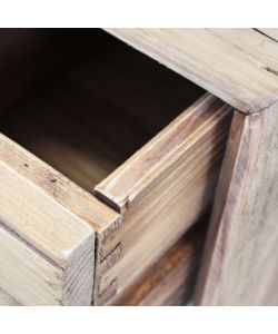 Cosma Cassettiera 4 Cassetti in Legno Pino Riciclato Marrone 110x48x92 cm