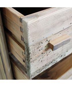 Cosma Cassettiera 4 Cassetti in Legno Pino Riciclato Marrone 110x48x92 cm