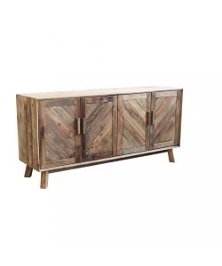 Cosma Credenza Vintage 4 Ante in Legno di Pino Marrone 180x85 cm